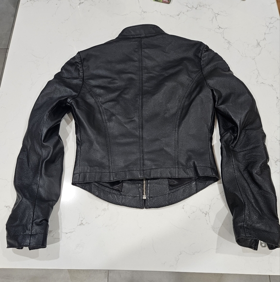 Leather motorcycle style jacket - Picture 2 of 7